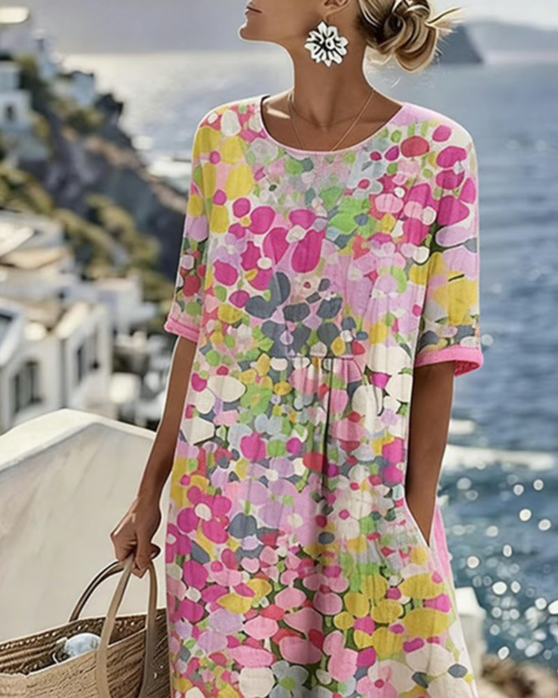 Sylvia | Blossom-Print Midi Dress