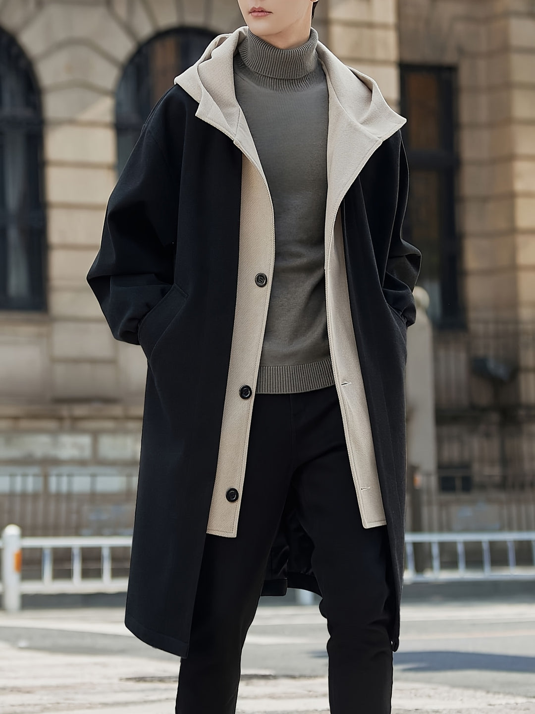 Desmond | Layered Hooded Long Coat