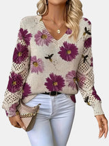 Freya | Floral V-Neck Jumper