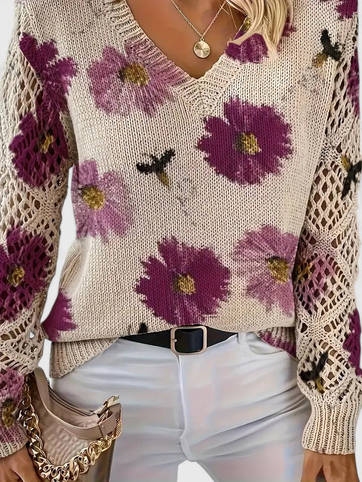 Emma | Floral Openwork Sweater