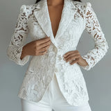 Genevra | Floral Openwork Blazer