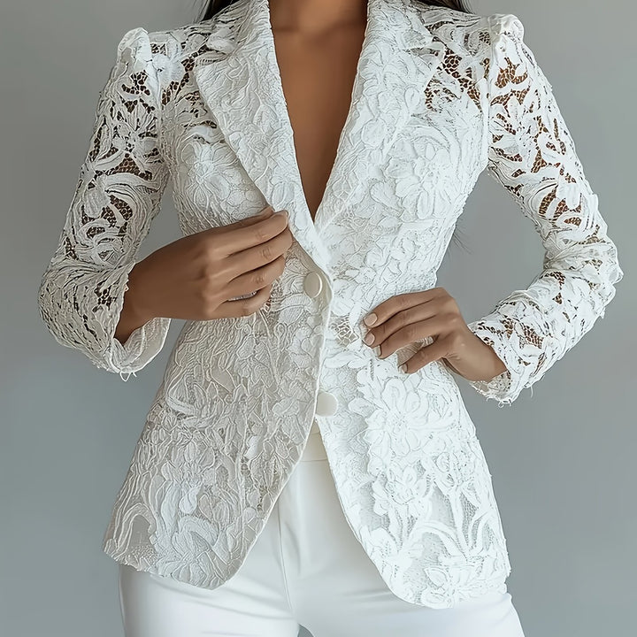 Genevra | Floral Openwork Blazer
