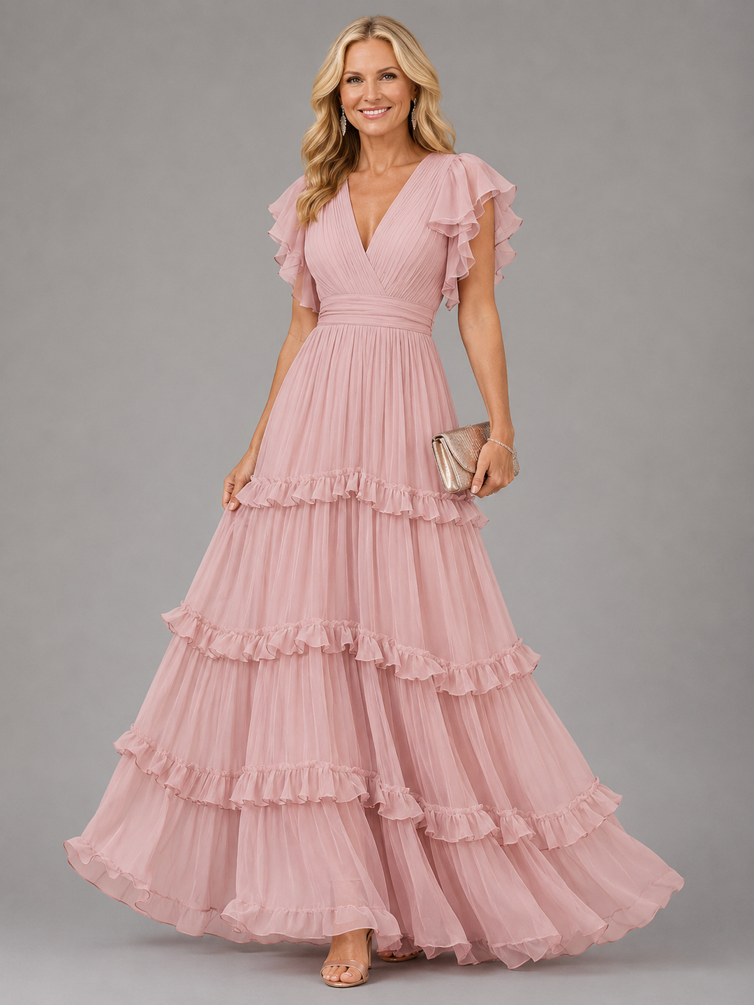 Ingrid | Tiered Ruffle Evening Gown