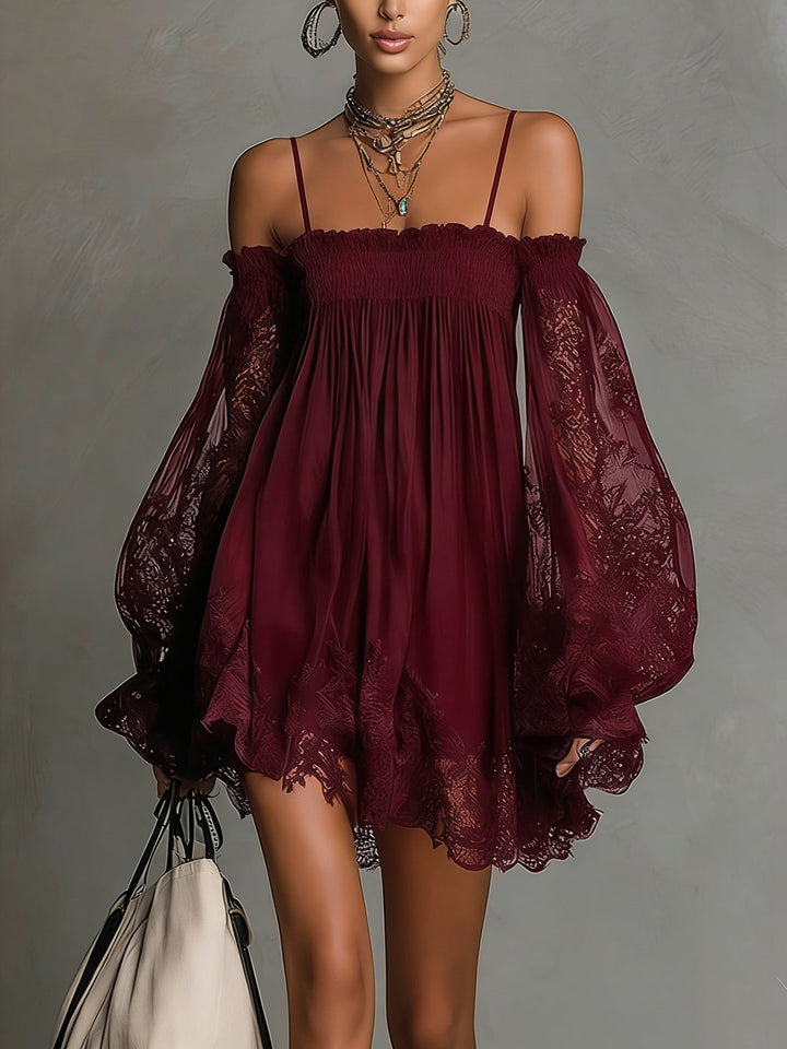 Celia | Off-Shoulder Flowing Mini Dress