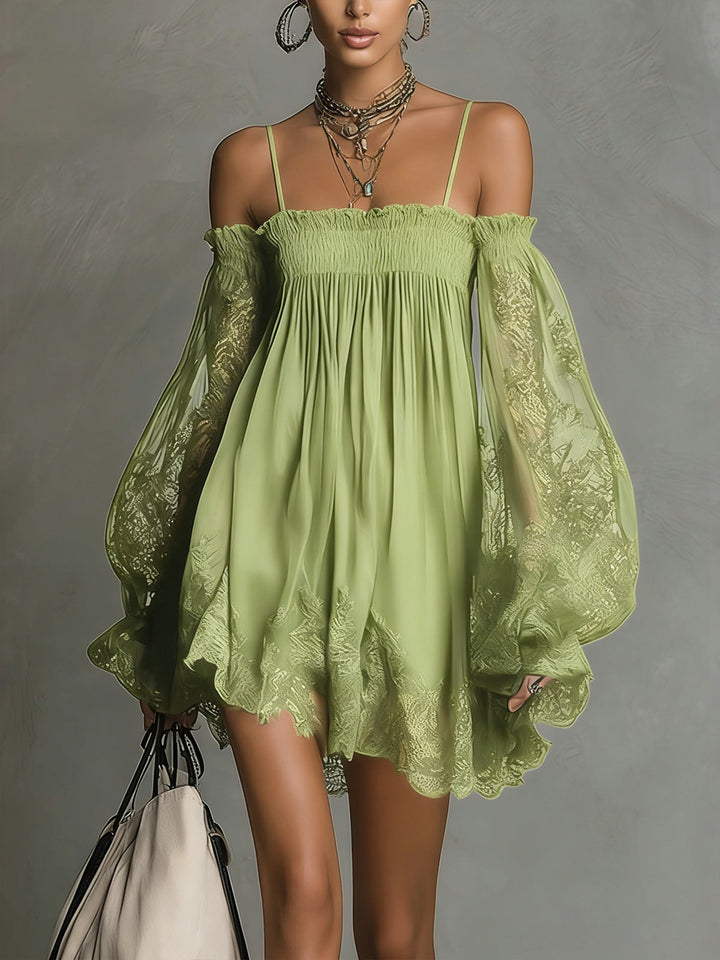 Coraline | Off-Shoulder Lace Mini Dress