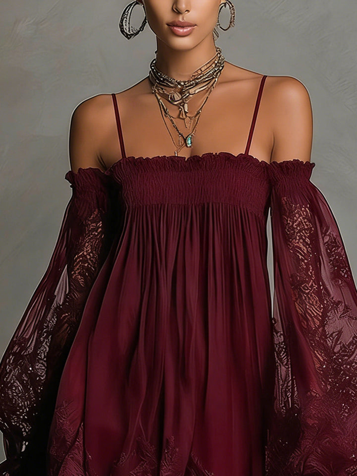 Coraline | Off-Shoulder Lace Mini Dress