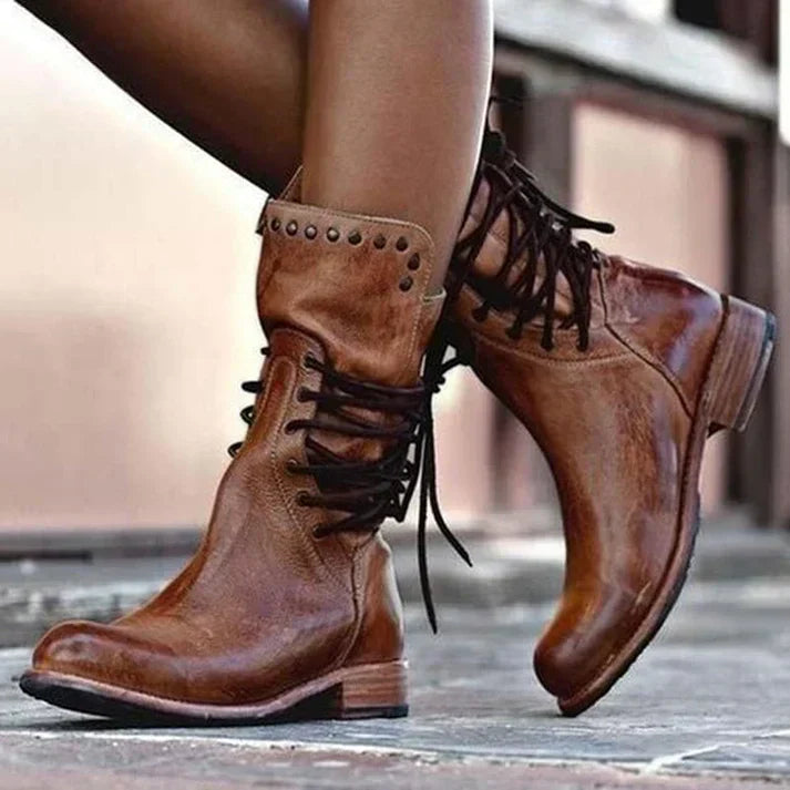 Callie | Vintage Lace-Up Ankle Boots