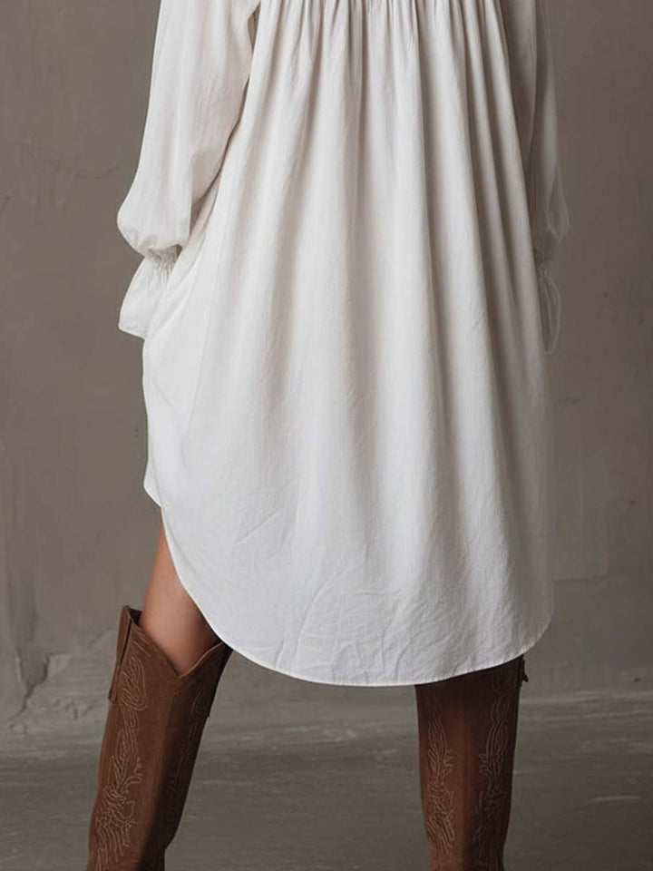 Mirabel | Lace-Trimmed Shirt Dress