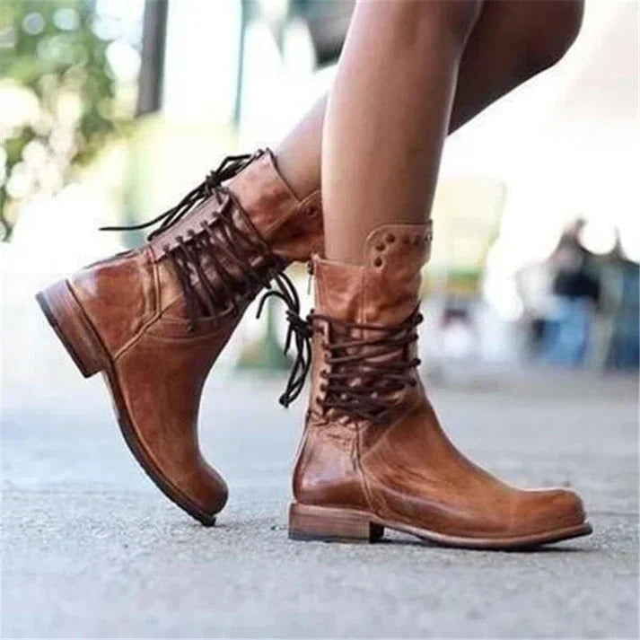 Callie | Vintage Lace-Up Ankle Boots