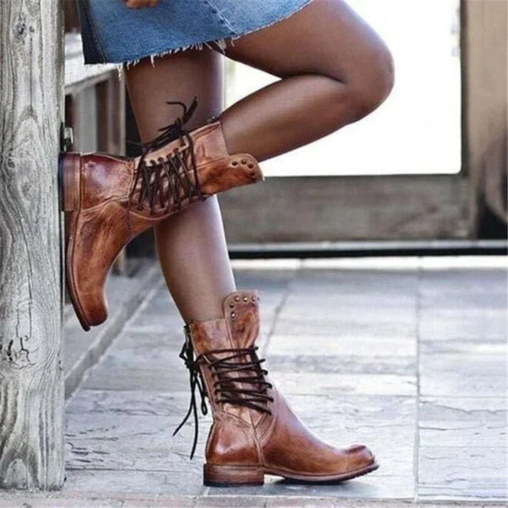 Callie | Vintage Lace-Up Ankle Boots
