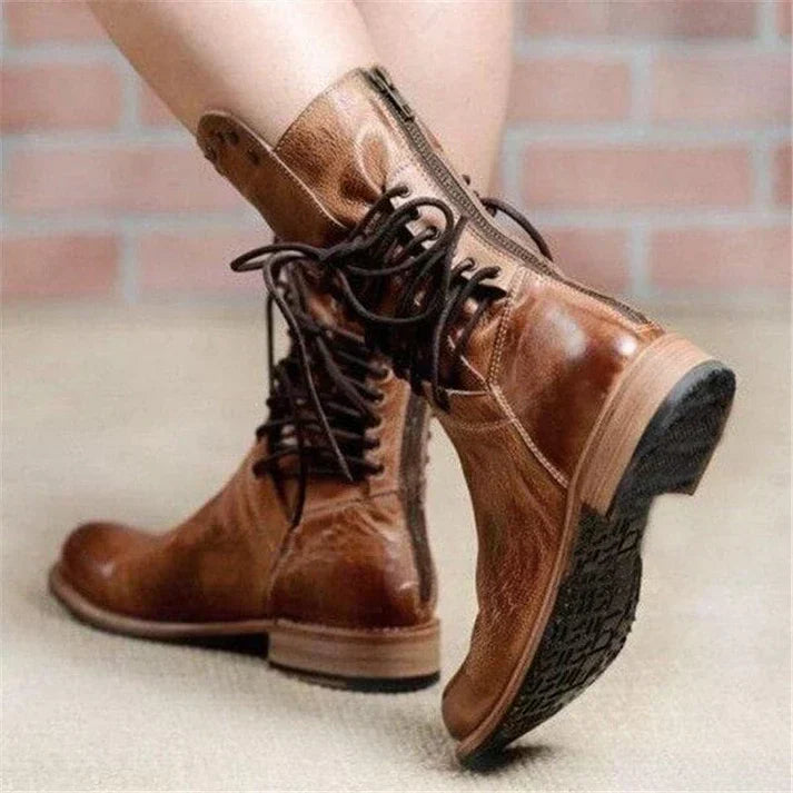Callie | Vintage Lace-Up Ankle Boots