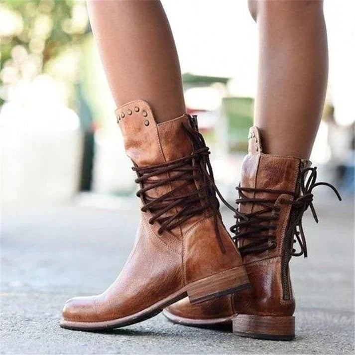 Callie | Vintage Lace-Up Ankle Boots