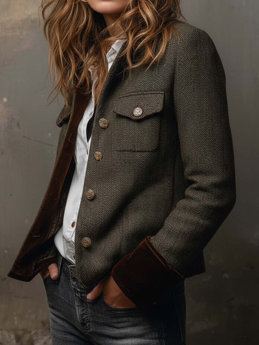 Rachel | Heritage Herringbone Jacket