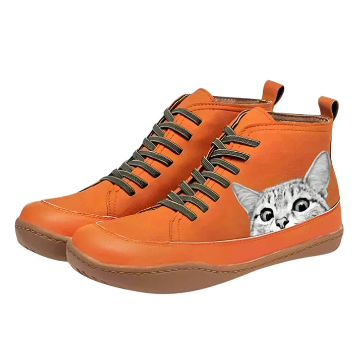 Sylvie | Cat-Print High-Top Sneakers