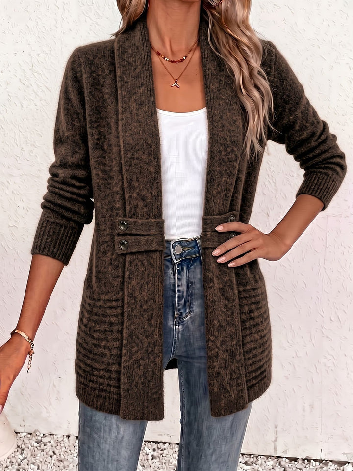 Grace | Ribbed Button-Tab Cardigan