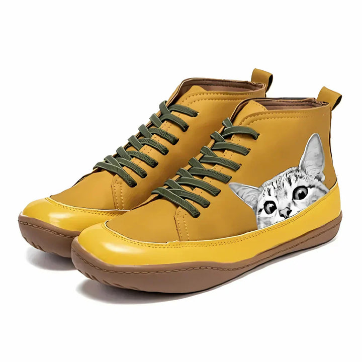 Sylvie | Cat-Print High-Top Sneakers