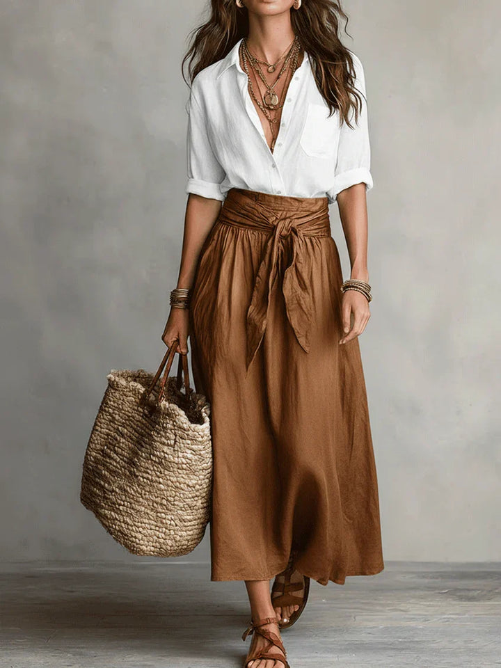 Seraphina | Flowing Tie-Waist Maxi Skirt