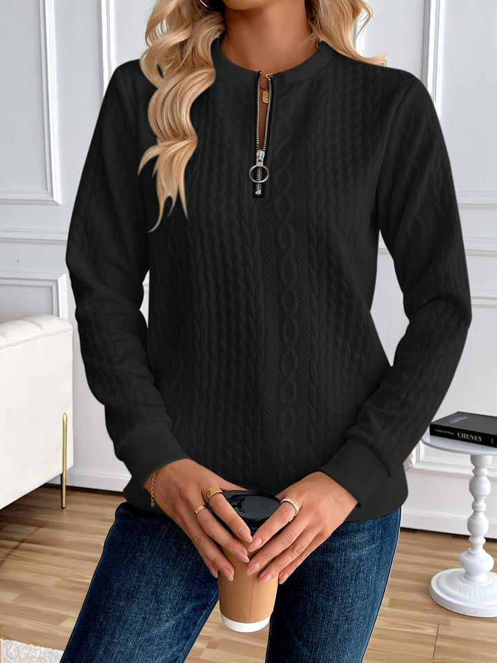Elise | Textured Half-Zip Pullover