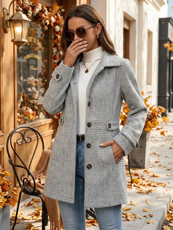 Eleanora | Waist-Defining Herringbone Coat