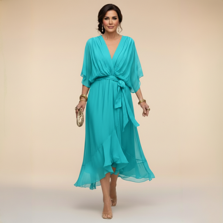 Ramona | Flowing Wrap Midi Dress