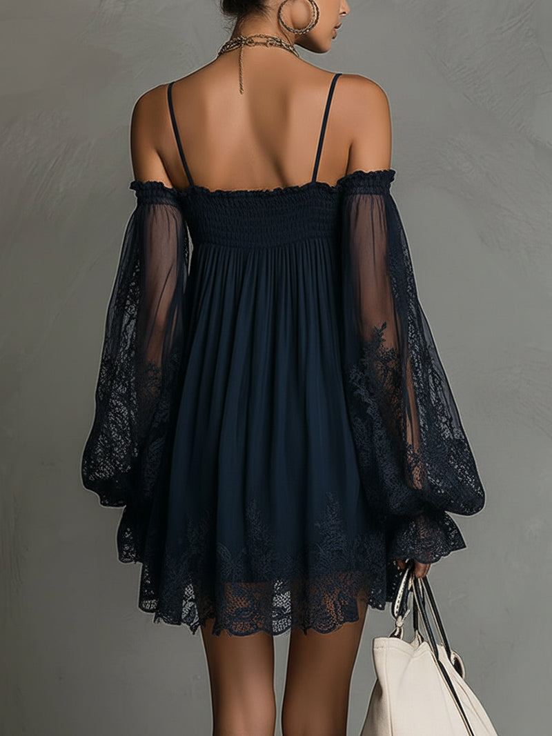 Coraline | Off-Shoulder Lace Mini Dress