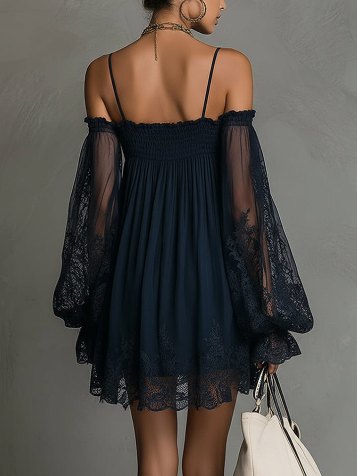 Coraline | Off-Shoulder Lace Mini Dress