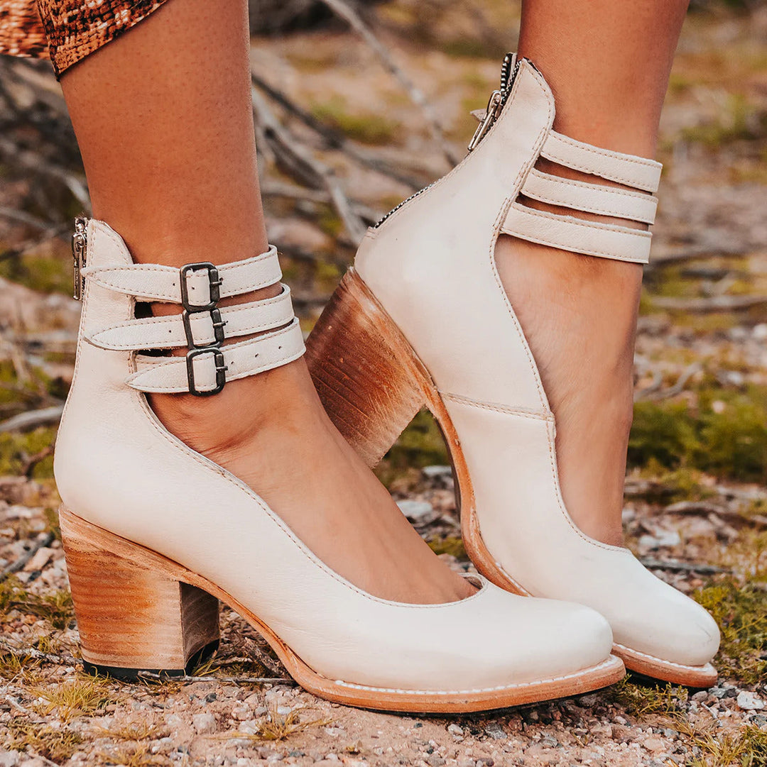 Estella | Buckled Block-Heel Ankle Boots