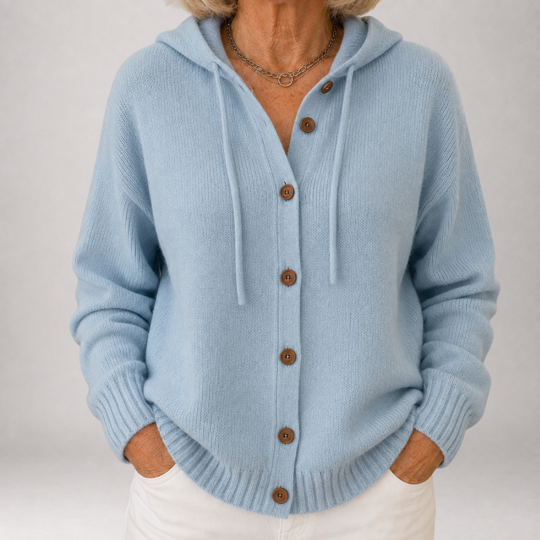 Lois | Hooded Button-Front Knit Cardigan