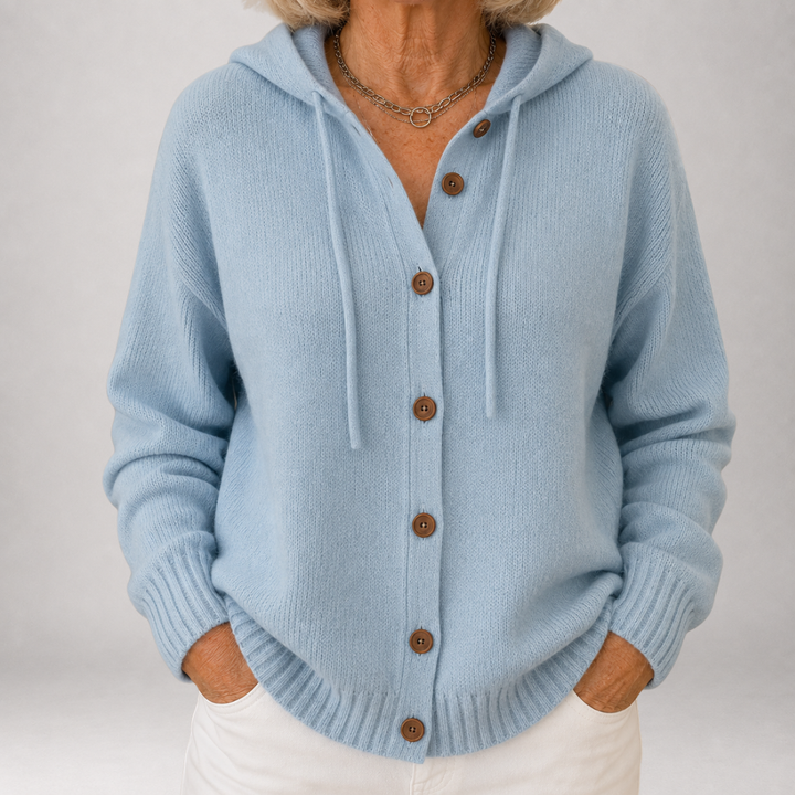 Lois | Hooded Button-Front Knit Cardigan