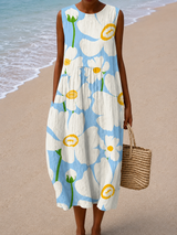 June | Sleeveless Relaxed-Fit Midi Dress