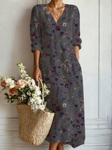Opal | Floral V-Neck Maxi Dress