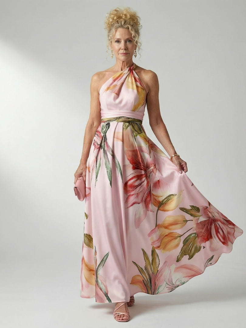 Anthea | Floral Halterneck Maxi Dress