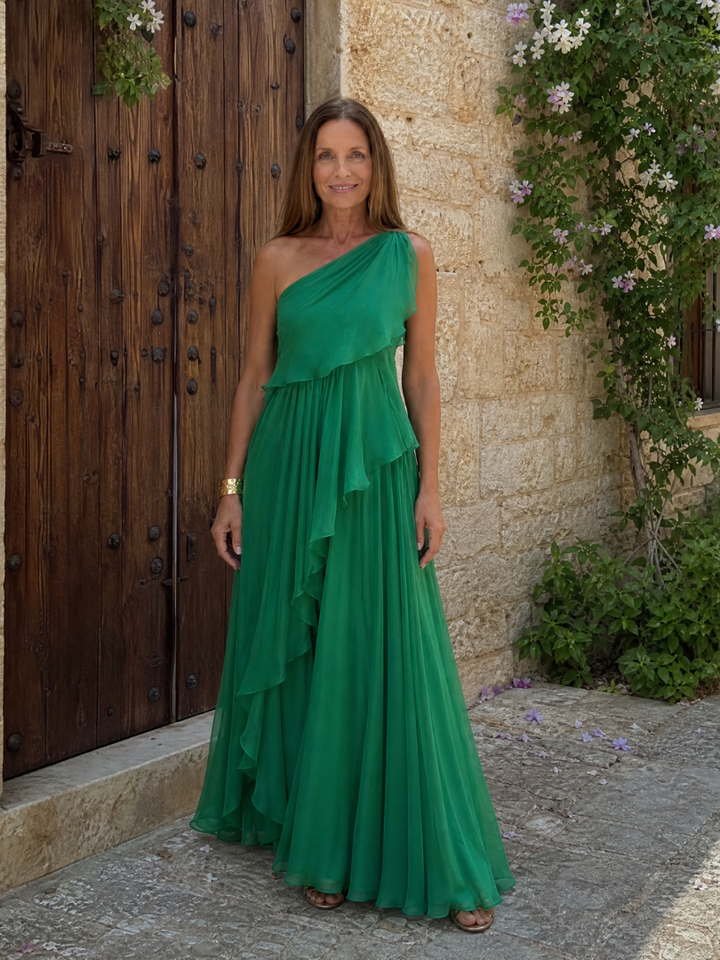 Talia | One-Shoulder Ruffled Maxi Dress