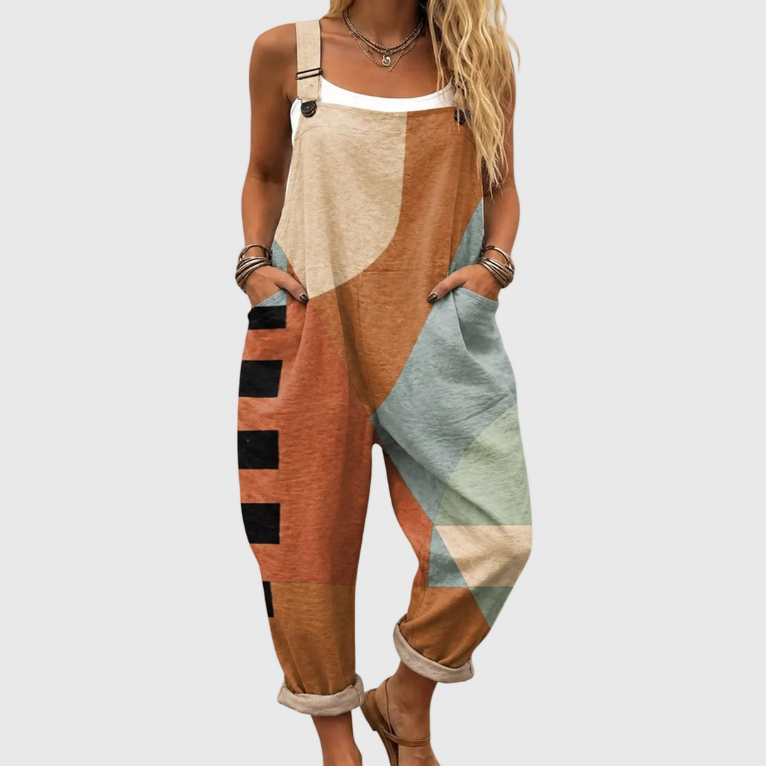 Joanna | Geometric Colour-Block Jumpsuit