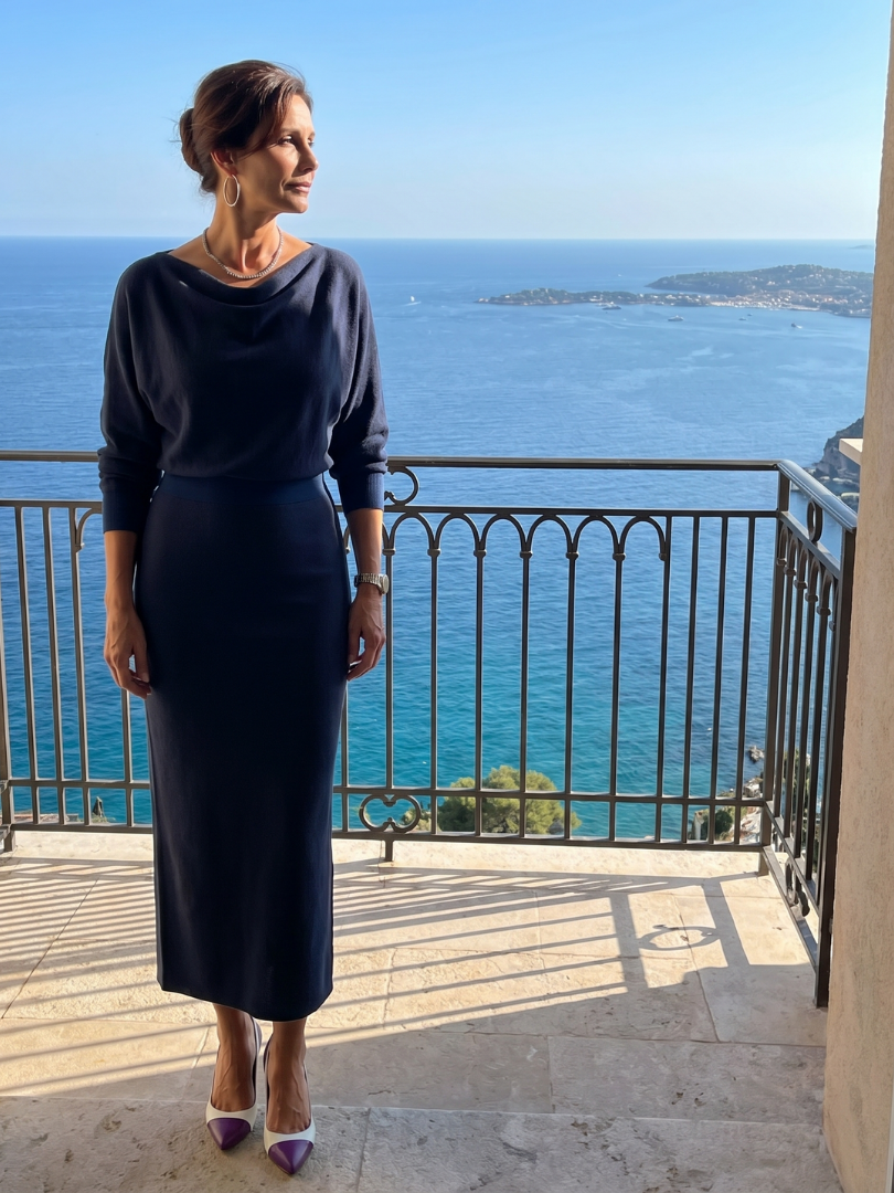 Aubrey | Draped Neck Midi Dress