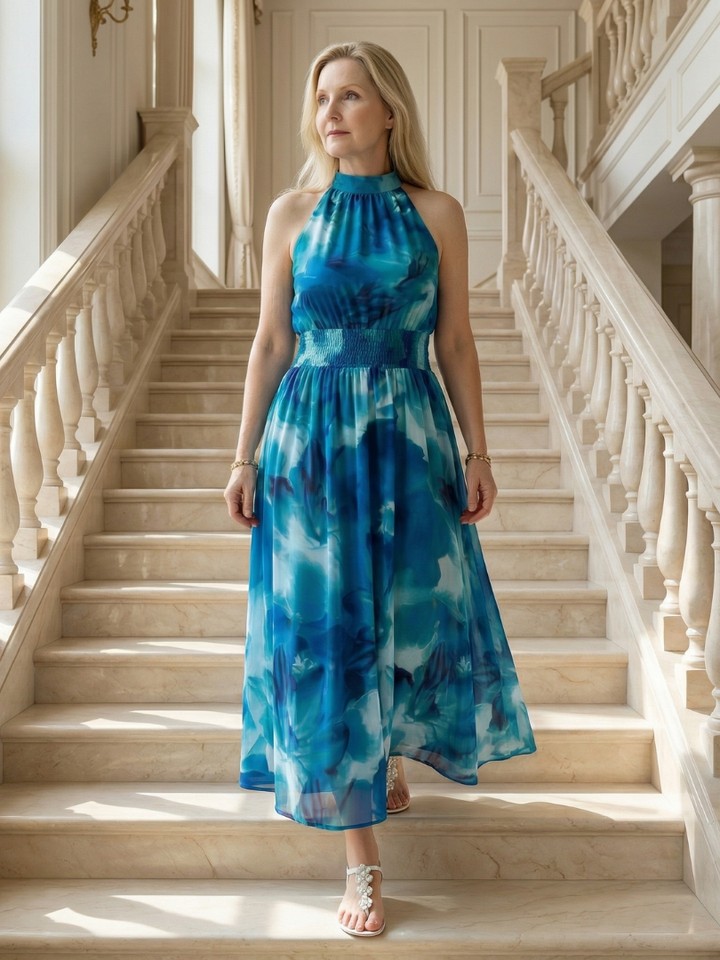 Bellamy | Gathered Halter Midi Dress