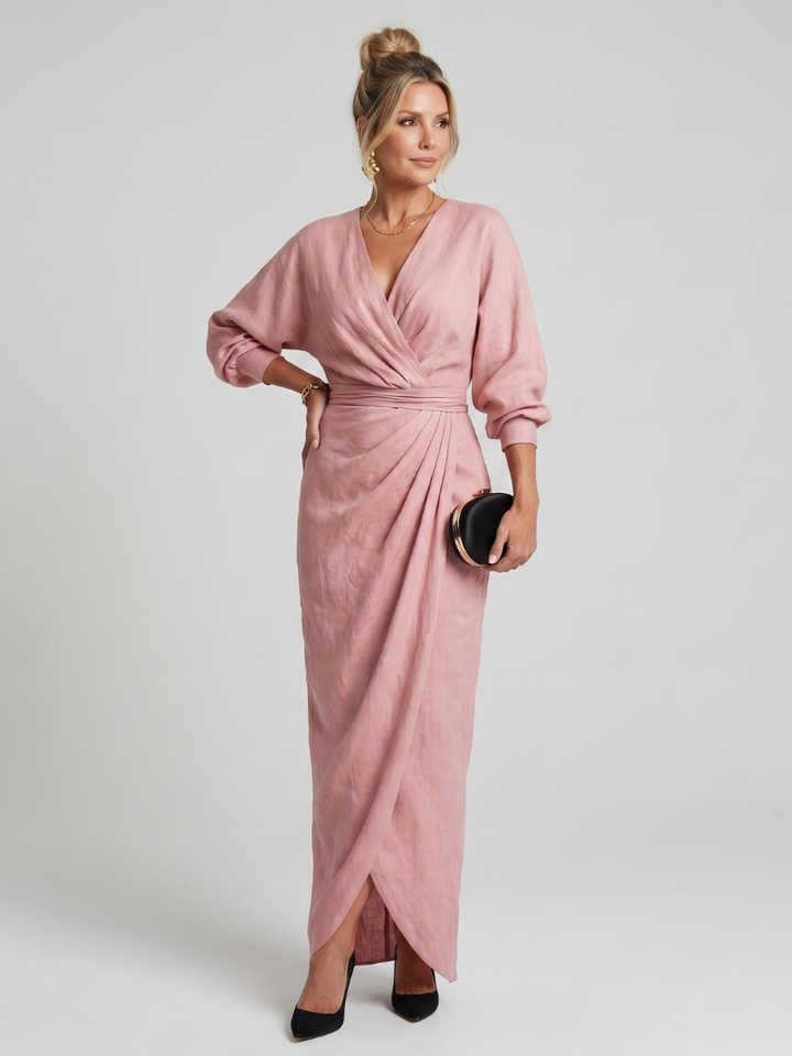 Cecilia | Draped Wrap Midi Dress