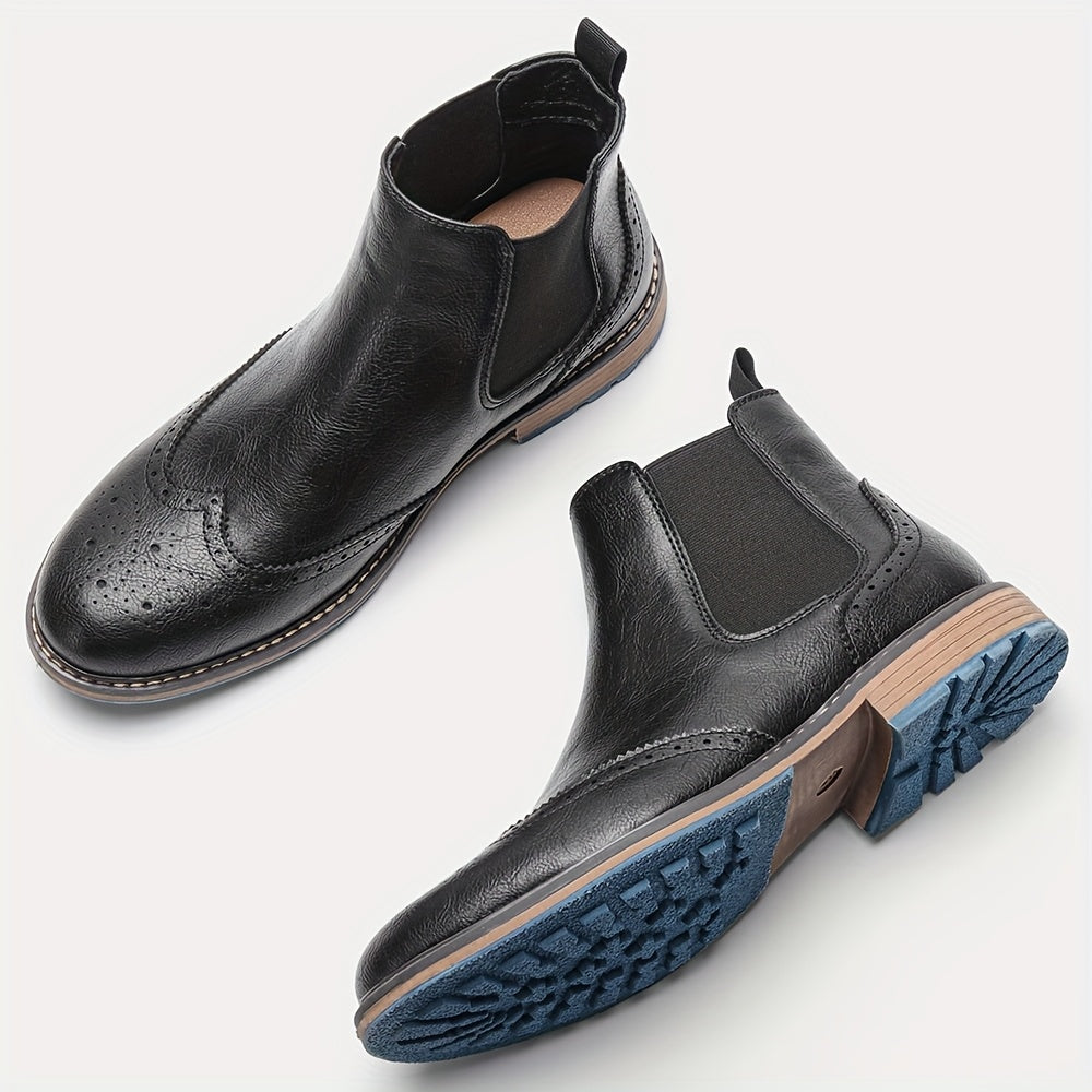 Barnaby | Refined Brogue Chelsea Boots