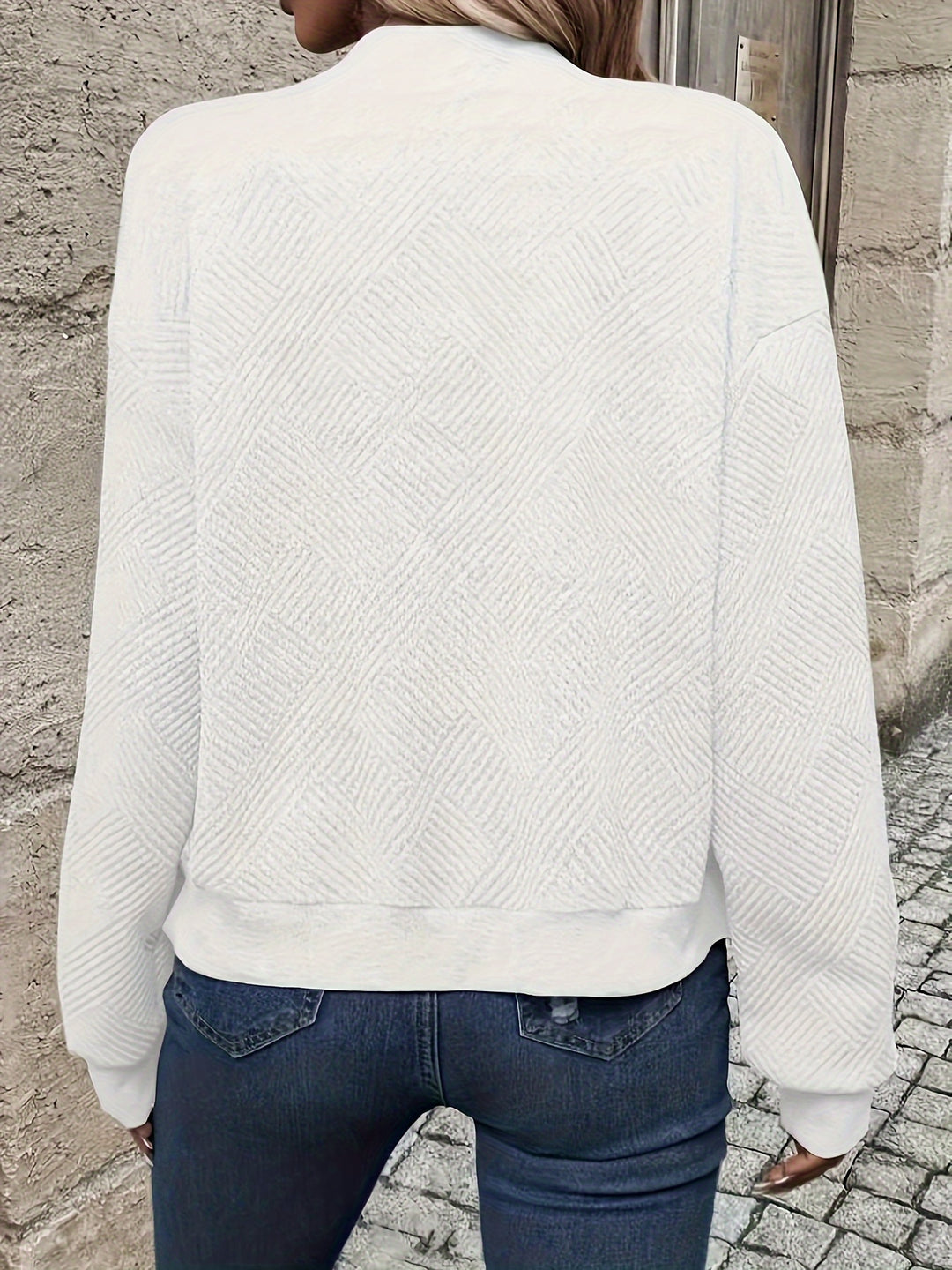 Delia | Textured Zip-Up Bomber Jacket