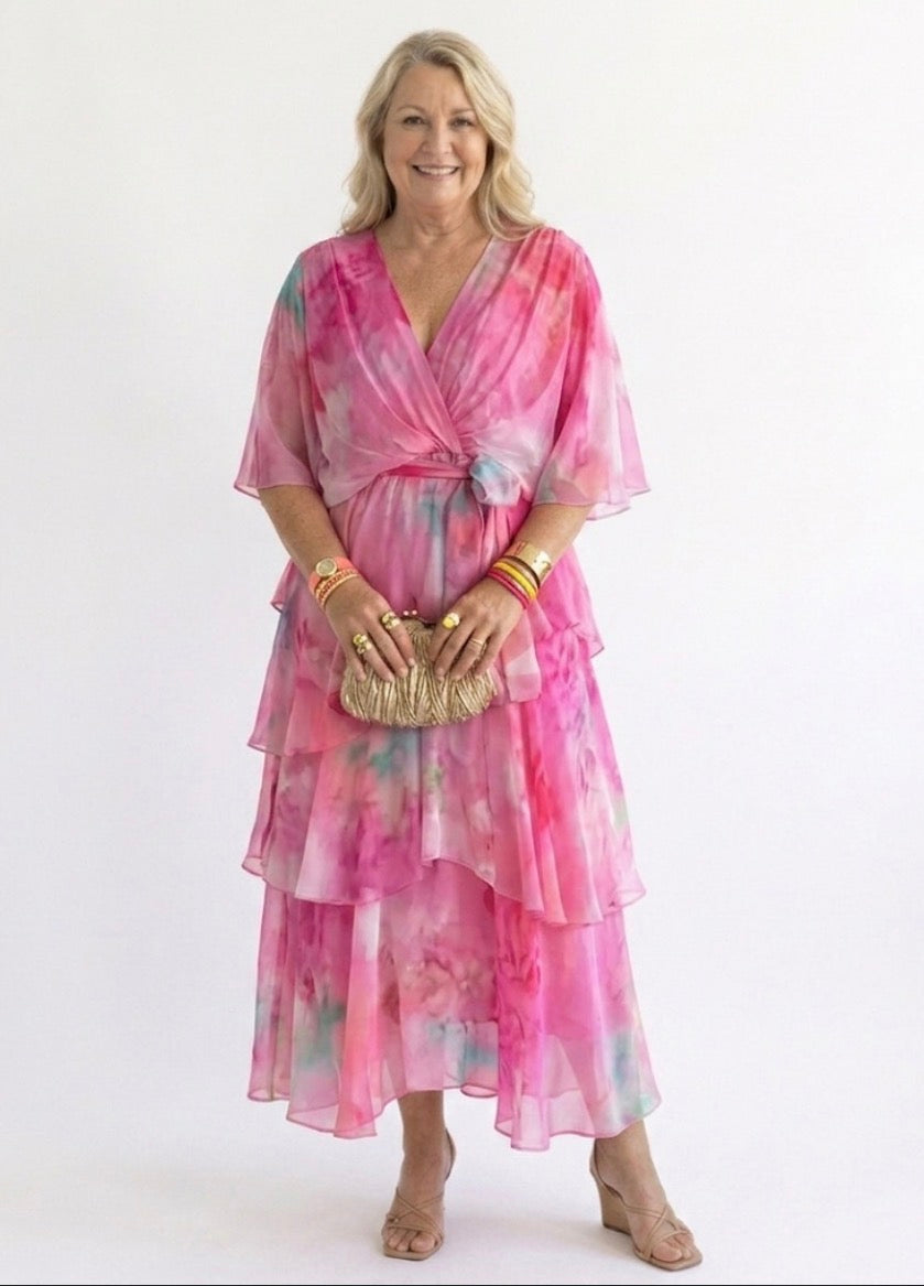 Eliza | Layered Tiered Midi Dress