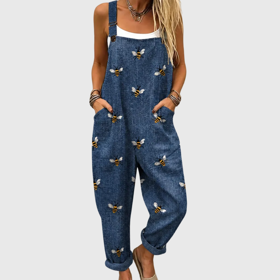 Dorinda | Relaxed Bee Print Jumpsuit