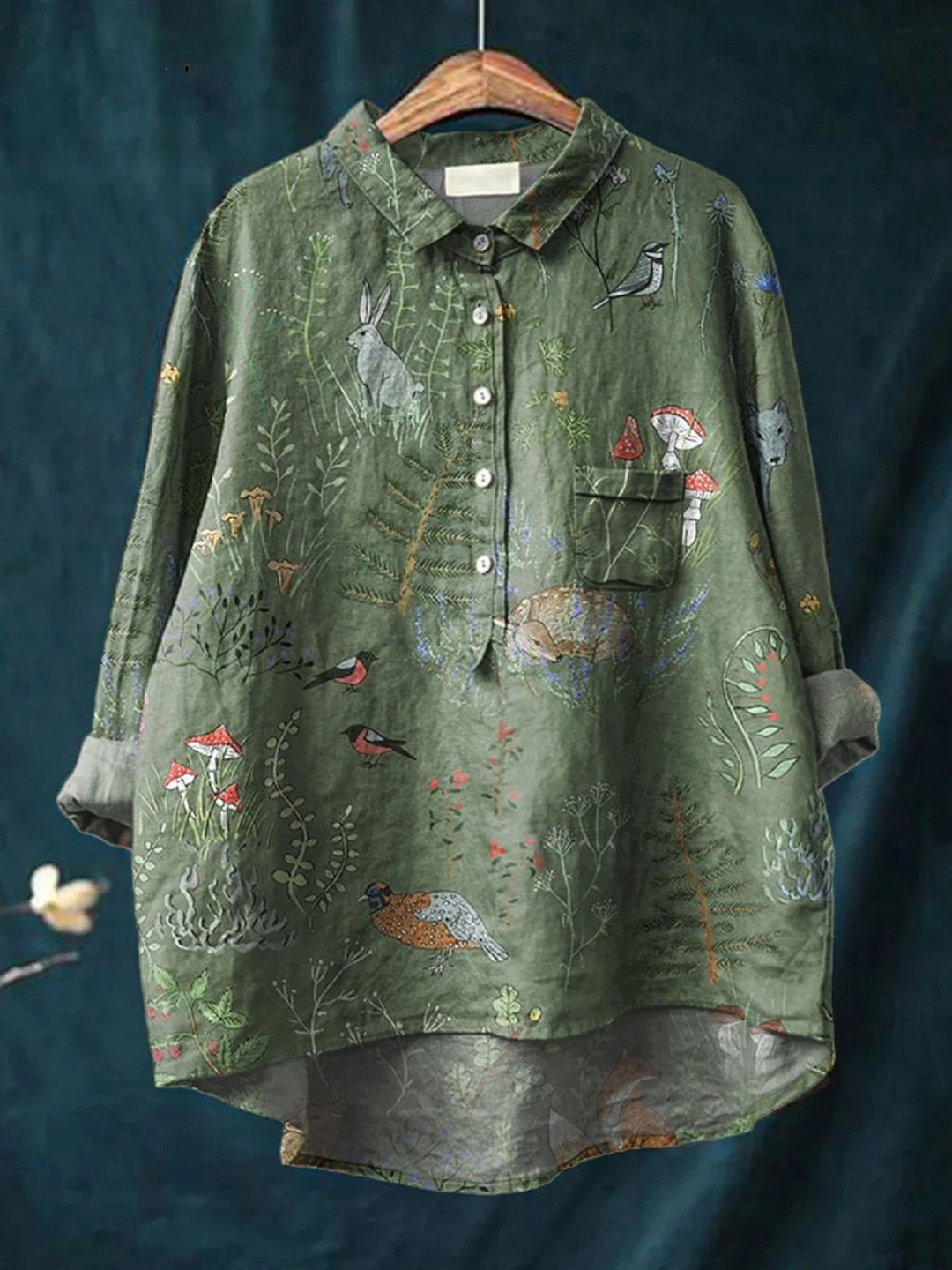 Sylvana | Woodland Print Relaxed Shirt