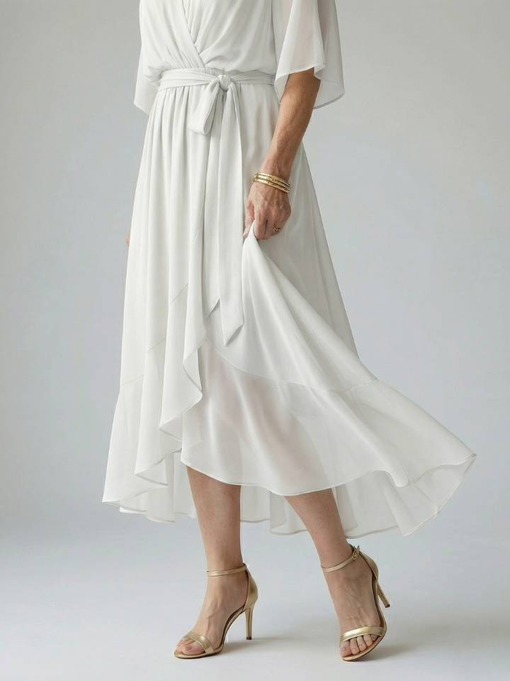 Diana | Flowing Drape Midi Dress