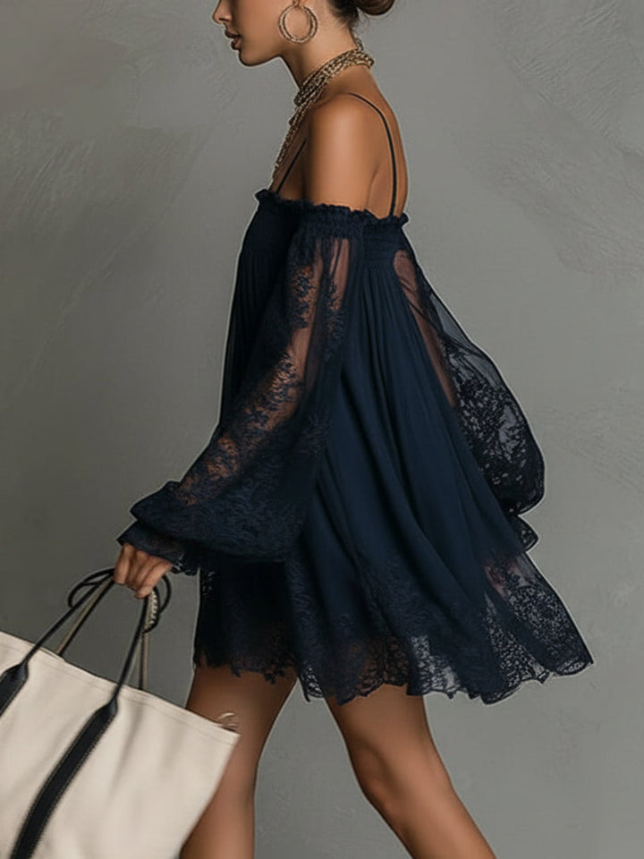 Coraline | Off-Shoulder Lace Mini Dress