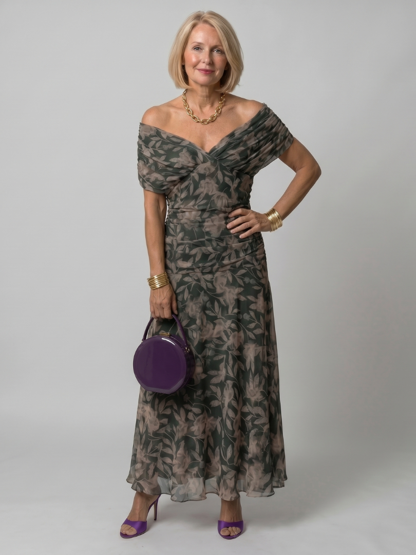 Aveline | Off-Shoulder Flowing Midi Dress