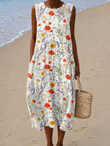 Josephine | Sleeveless Floral Midi Dress