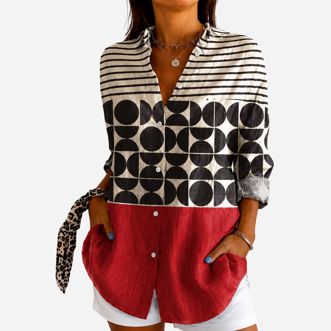 Hadley | Colourblock Buttoned Blouse