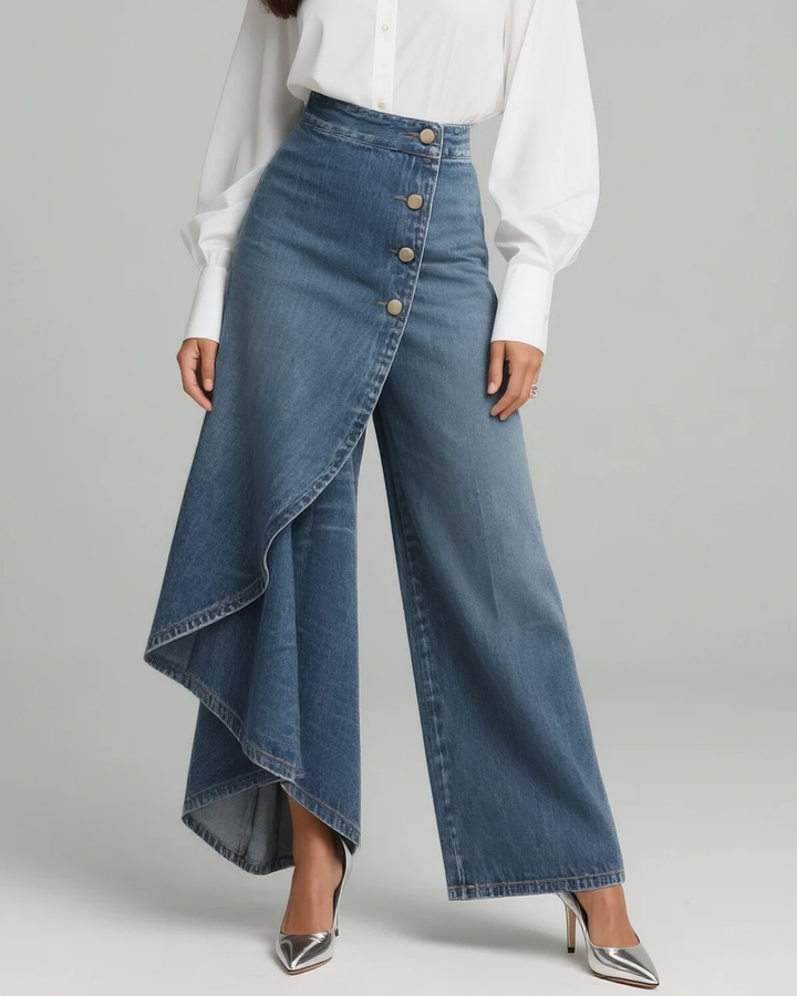 Carys | Draped Wrap Wide-Leg Trousers