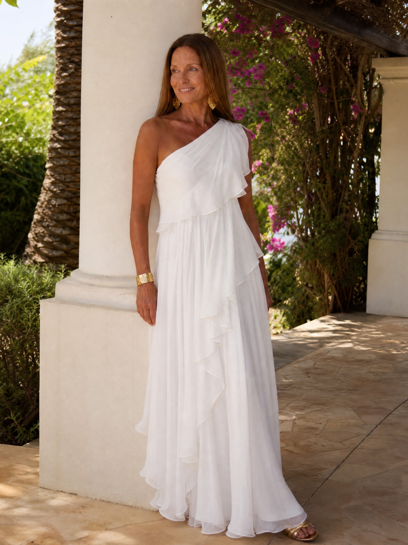 Talia | One-Shoulder Ruffled Maxi Dress