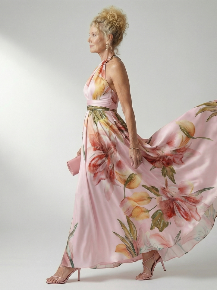 Anthea | Floral Halterneck Maxi Dress